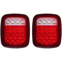 Jeffergarden - 2 Stück LED-Rückleuchten, hintere Bremsleuchten, Stopp-Rückwärtsgang, passend für Jeep Wrangler cj 76‐06