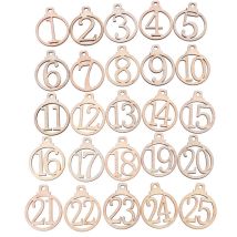 Jeffergarden - 25 pièces étiquettes de calendrier de nol 1-25 calendrier de l'avent de nol en bois étiquettes cadeaux fête à la maison calendrier de