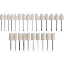 Prenfle - Jeffergarden 25 uds rueda de pulido de fieltro brocas de pulido de lana cabezal de amoladora herramienta rotativa accesorio de taladro