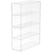 4 tiroirs bote de rangement de lunettes organisateur acrylique transparent empilable lunettes de soleil support d'affichage organisateur pour
