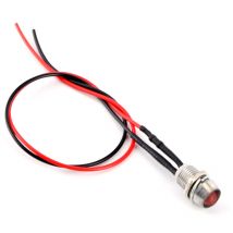 Jeffergarden 4 Uds 12v 8mm Panel LED piloto tablero luz de advertencia lámpara indicadora coche furgoneta rojo