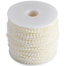 Jeffergarden 40 m/rouleau 4mm perle artificielle bricolage ornements perles rideau mariage/Festival fête décor Beige
