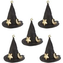 Jeffergarden 5 pièces Mini chapeau de sorcière épingles à cheveux pinces à cheveux mignonnes Halloween nouvel an nol vacances décoration de cheveux