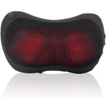 8 rouleaux de pétrissage chauffant cou épaule dos Massage oreiller coussin noir prise ue 100-240V - Jeffergarden