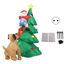 Jeffergarden - Arbre de nol gonflable en croissance à led, morsure de chien, arbre de nol du vieil homme, pour jardin extérieur, cour, eu 220-240V