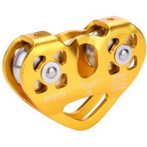 Jeffergarden Attrezzatura per arrampicata su roccia all'aperto con doppia puleggia Zip Line da 30 kn (oro)