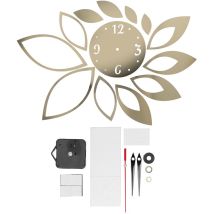 Jeffergarden - Autocollants d'horloge murale miroir diy, décor moderne pour la maison, autocollant de fond de salon, or