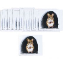 Jeffergarden - Autocollants muraux trou de souris, 20 pièces, dessin animé réaliste, mignon pour plinthes, meubles de cuisine, décoration de maison,