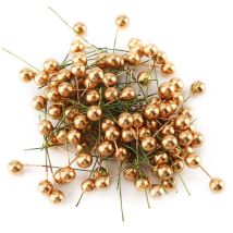 Eosnow - Baies de houx dorées artificielles, 100 pièces, décoration de nol pour la maison, ornements suspendus 10mm