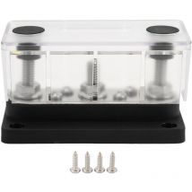 Bloc de distribution d'énergie avec couvercle, goujon de borne M8, vis de borne M4 12-48 v 150 a pour voitures, camions, camping-cars, bateaux, noir