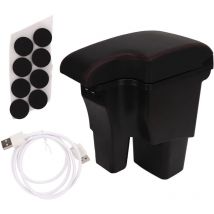 Bote d'accoudoir de voiture noire, Surface lisse, 2 couches de remplacement pour Hyundai Accent 2013 – 2016 - Jeffergarden