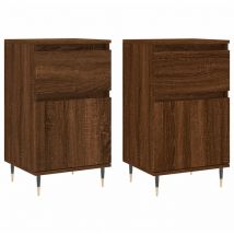 Jinlefu - Buffets 2 pcs chêne marron 40x35x70 cm bois d'ingénierie vidaXL