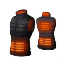 Jeffergarden - Chaleco calefactable eléctrico de 17 zonas, temperatura constante inteligente, 4 interruptores, 3 velocidades, negro, talla 4XL