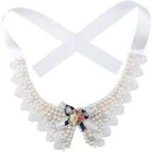 Jeffergarden - Collier réglable avec nud papillon pour chien, beau collier de fleurs et de perles