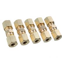 ZY - Jeffergarden Conector de accesorios de compresión de latón de 3/16 pulgadas, conector de tubo de freno duradero resistente a la corrosión, 5 uds.