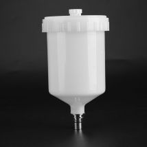 Jeffergarden - Connecteur de filetage de Pot de peinture par gravité, tasse en plastique pour outil de pistolet de pulvérisation, capacité de 600ml