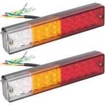 Coppia 12V 20LEDs Lampada di coda rettangolare per rimorchio Luce di posizione posteriore impermeabile per camper camion camper - Jeffergarden