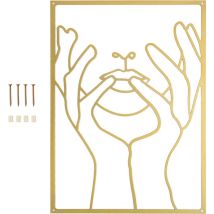 Jeffergarden - Décoration murale à une seule ligne en fer minimaliste pour femme - Décoration murale à suspendre pour chambre à coucher, cuisine,