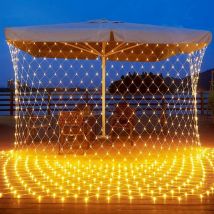 Filet lumineux 200 led 3 x 2 mètres, guirlande lumineuse led étanche, 8 modes, rideau lumineux, décoration intérieure et extérieure pour jardin, fête