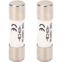 Prenfle - Jeffergarden Fusible solar fotovoltaico, 2 uds., 20kA, capacidad de rotura, protección contra cortocircuitos, fotovoltaico, 1000VDC, 15A
