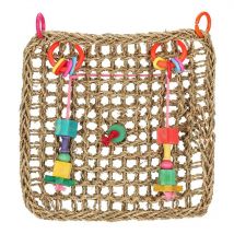 Jouet à mcher pour oiseaux, jonc de mer, exercice, divertissement, tapis en filet suspendu pour perroquet - Jeffergarden