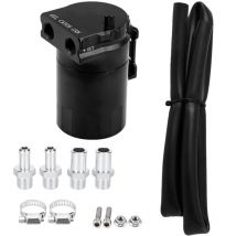 ZY - Jeffergarden Kit de tanque de ventilación de lata de captura de depósito de aceite de motor de coche de aluminio Universal negro