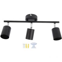 Jeffergarden - Kit d'éclairage sur rail led, 3 têtes, bras de 15,9 pouces, rotatif à 90 degrés, noir mat, 3 lumières, Kit d'éclairage sur rail pour