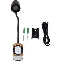 Jeffergarden Lampe à Col de Cygne, Lampe à LED Rotative à 360 Degrés Murale Rechargeable Noire pour Table de Chevet