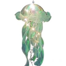 Jeffergarden - Lampe à méduse lanterne Portable lumineuse en forme de méduse, veilleuse créative suspendue pour la décoration de la maison, verte