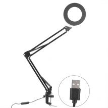 YB - Jeffergarden Lampe de Table à Clip usb avec loupe pour l'entretien, lumière de remplissage led pour la maison, lumière froide