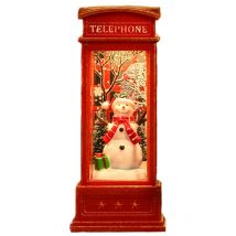Jeffergarden - Lanterne boule à neige pour cabine téléphonique, ornement lumineux de nol pour Bar ktv, décoration bonhomme de neige