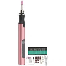 Jeffergarden Micro graveur électrique stylo Mini bricolage Vibro gravure trousse à outils accessoires de retrait d'ongles or rose