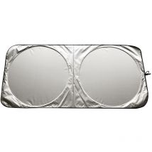 Pare-soleil de pare-brise de voiture en pltre argenté, Double cercle, pare-soleil avant de voiture pour la Protection contre la chaleur uv