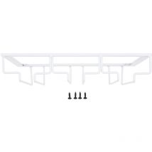 Porte-verres à vin sous armoire porte-verres à pied cintre de rangement organisateur en métal pour bar cuisine 3 fentes 30x22.5cm blanc - Jeffergarden