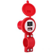 Prise de chargeur usb universelle pour moto Port d'alimentation pour téléphone portable étanche rouge - Jeffergarden