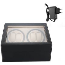 Jeffergarden - Eosnow Remontoir de montre, boîtier de rangement pour montre à 6 grilles, moteur silencieux, pour 4 montres automatiques, noir,prise