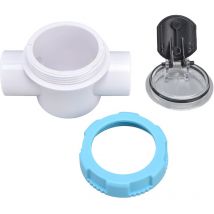 Jeffergarden Valvola di ritegno 50mm 2 Vie G1 1/2 Valvola di riflusso del tubo dell'acqua con tubo a specchio trasparente per filtro della piscina