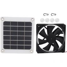 Jeffergarden Ventola di scarico per pannello solare per esterni da 6 v 10 w, ricarica usb per pollaio in serra