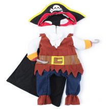 Jeffergarden - Vêtements d'Halloween en polyester mignons et durables pour animaux de compagnie - Costume amusant de pirate pour chats et chiens (s)