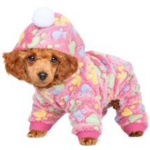 Jeffergarden - Vêtements pour animaux de compagnie, combinaison de saut, pyjama chaud, vêtements pour chiens, chats, petits animaux, Rose rouge,