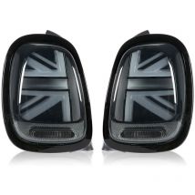 Jeffergarden - vland Full led para luces traseras jcw Union Jack, lente ahumada con señal de giro secuencial compatible con F55 F56 F57 2014-2020