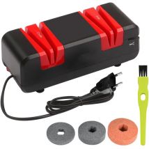 Jeffergarden,Aiguiseur de couteaux électrique, Aiguiseur de couteaux automatique à brancher, Aiguiseur de couteaux multifonctionnel avec 3