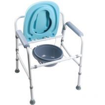 Jeffergarden - Bequemer Toilettenstuhl aus robustem Stahl, Nachttisch, Toilettenstuhl mit absenkbarer Armlehne mit einstellbarer Höhe, einfache