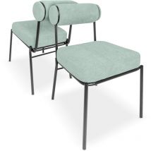 Frankystar - Jeju - Juego de 2 sillas de dise oen metal y terciopelo acanalado