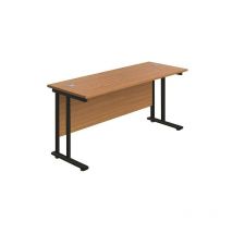 Du Rec Dsk 1400x600 N/Oak/Blk - KF810704 - Jemini