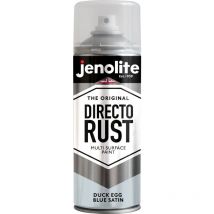 Unbranded - Jenolite Directorust All-in-One Multi-Surface Paint - Duck Egg Blue Satin - 400ml Spray Can - 3-Pack