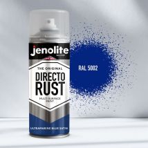 Unbranded - Jenolite Directorust All-in-One Multi-Surface Paint - Ultramarine Blue Satin - 400ml Spray Can - 2-Pack