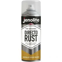 Jenolite Directorust Metallic Gloss Primer Paint - Gold - 400ml Spray Can - 2-Pack