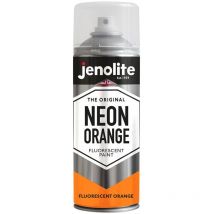 Fluorescent Multi-Surface Paint - Neon Orange - 400ml Spray Can - 2-Pack - Jenolite