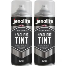 Unbranded - Jenolite Lens Lacquer Headlight Tint Paint - Black - 400ml Spray Can - 2-Pack